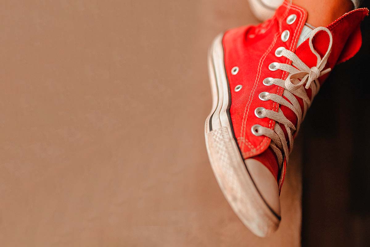 Red Converse sneakers