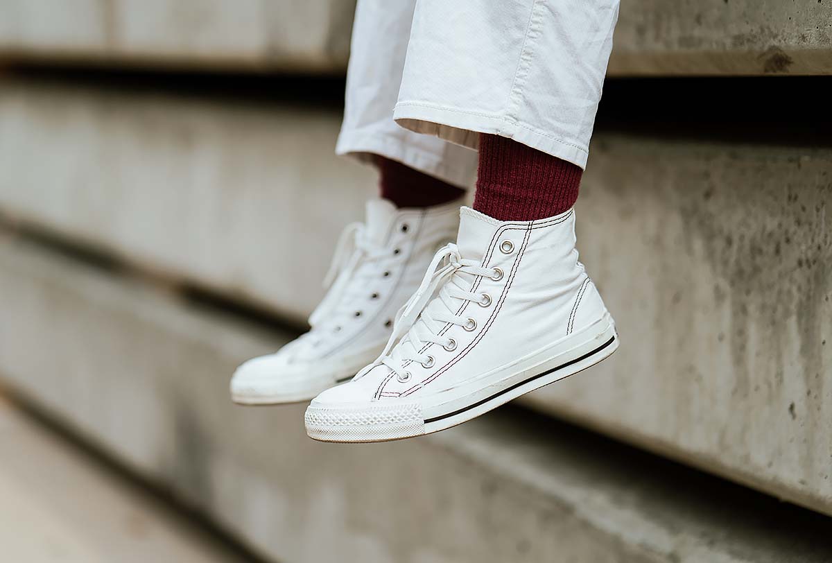 White sneakers are most popular