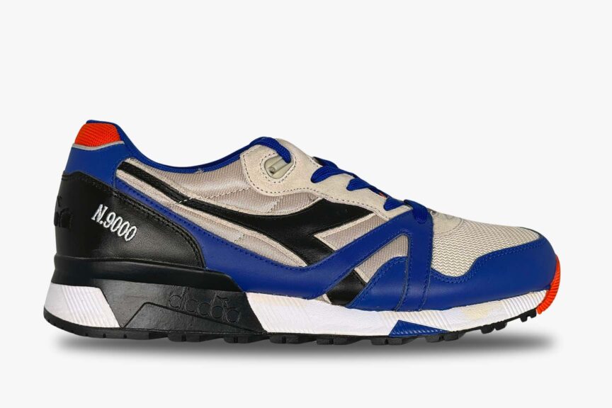 Diadora N9000 Mens Running + Tennis Sneakers Blue Orange Wind Grey right