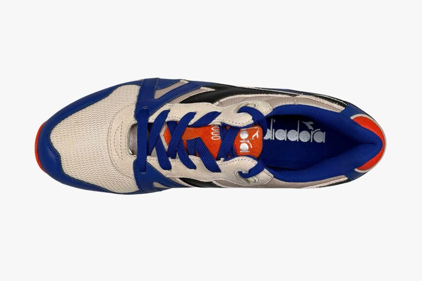 Diadora N9000 Mens Running + Tennis Sneakers Blue Orange Wind Grey top