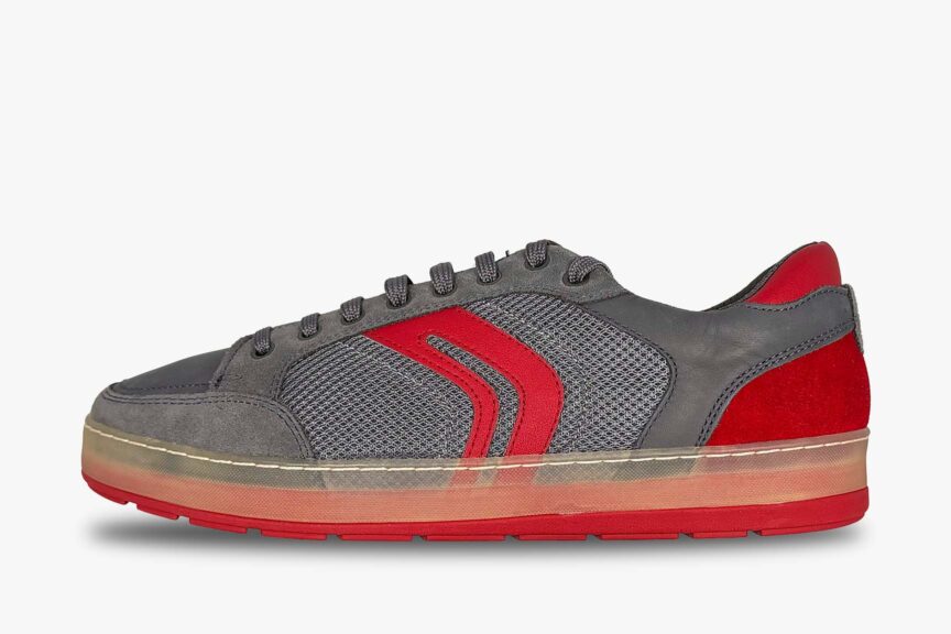 GEOX Respira Comfort Sneaker Suede Leather Grey left