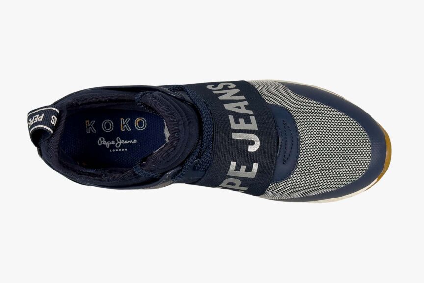 Pepe Jeans Womens Koko Logo Blue Sneakers top