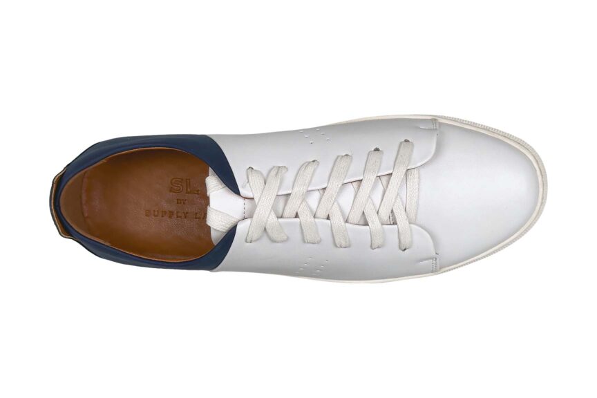 Supply Lab Men’s Marcus Lace-Up Sneaker White-Navy top