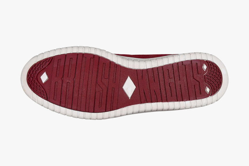 British Knights Quilt Low Top Mens Sneaker Shoes, burgundy, bottom
