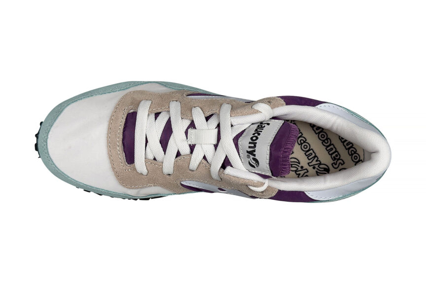Saucony Womens Original DXN Trainer Vintage Sneakers, purple, top