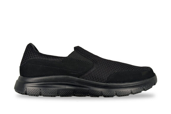 Skechers Slip Resistant Relax Fit Memory Foam Slip on Sneakers black right