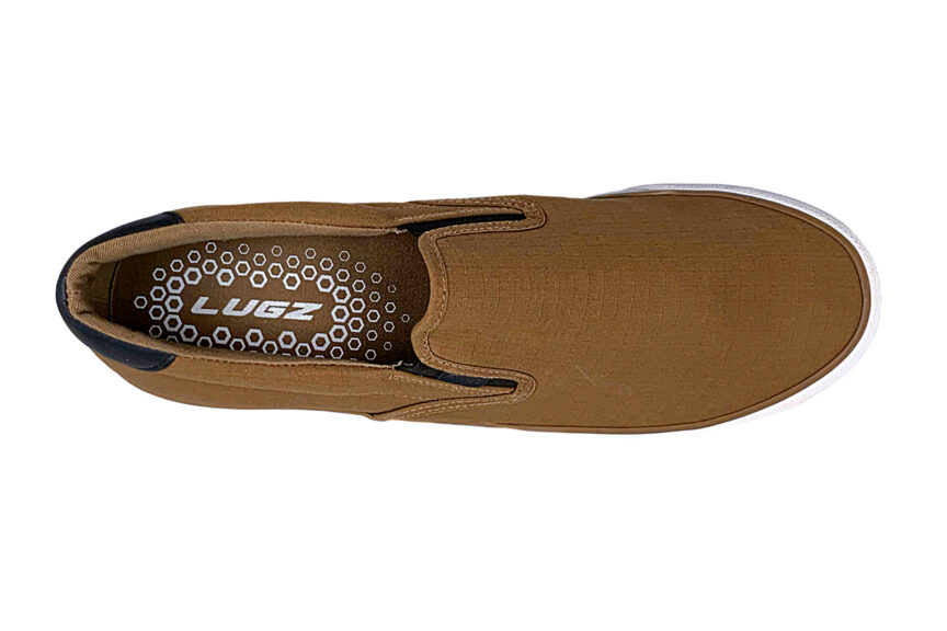 lugz men's clipper classic slip on sneaker brown top