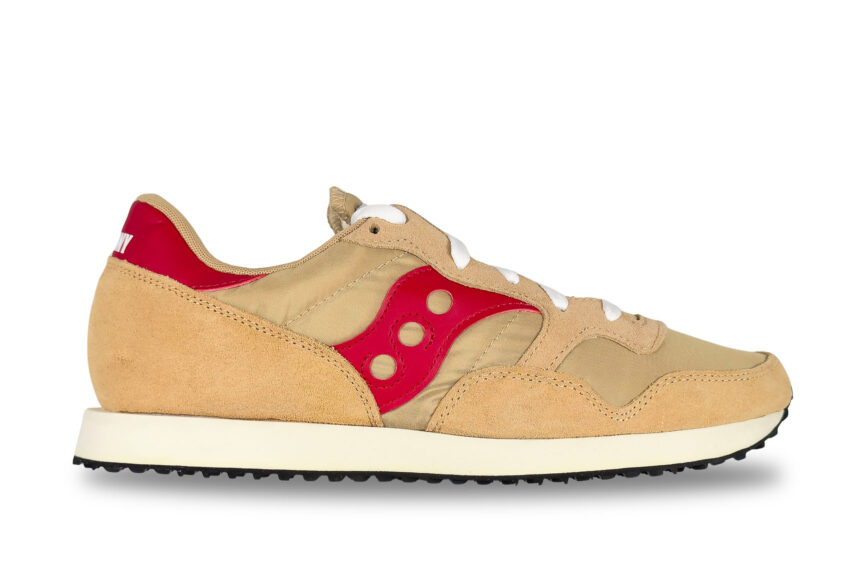 Saucony DXN Trainer Mens Running Shoe tan & red sizes 8 8 10 10 Class A retail $129 price $49.99 right