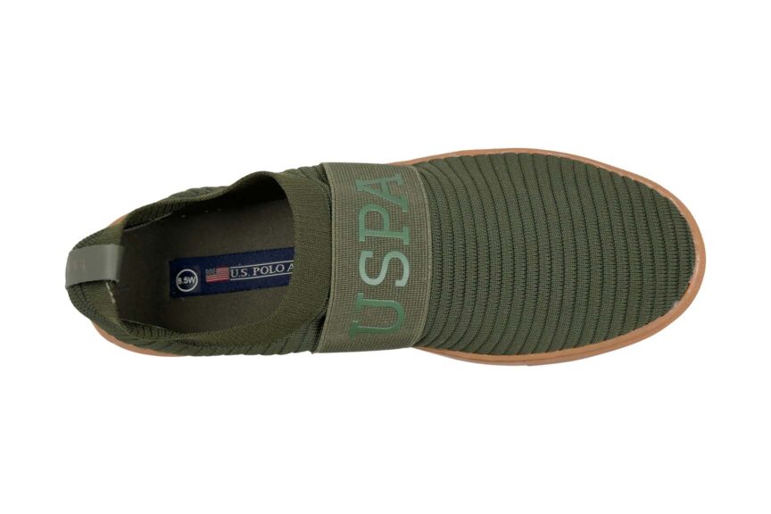 USPA US Polo Association Women's Loafer Sneaker Comfort Green Fabric Slip On top