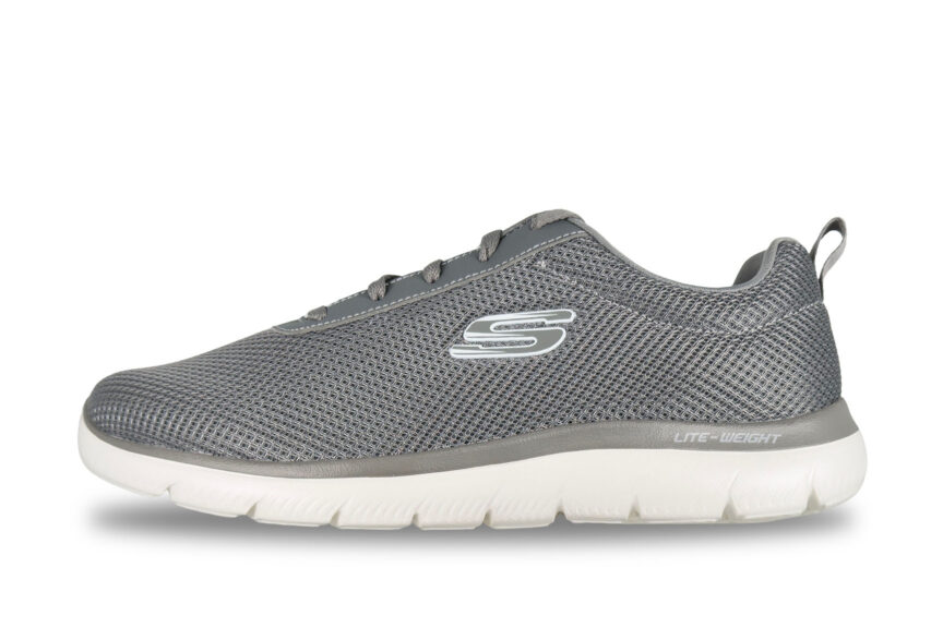 Skechers Lite Weight Memory Foam Wide Fit Sneakers Men's Gray Size 9.5 left