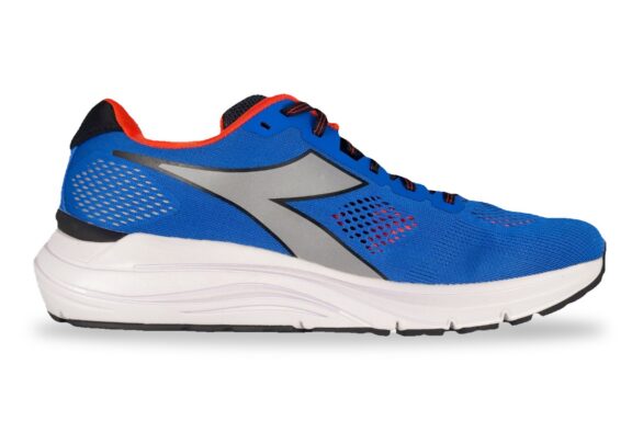 Diadora Mythos Blushield 7 Vortice Men's Running Shoe Blue / Black / Silver – Right Side View