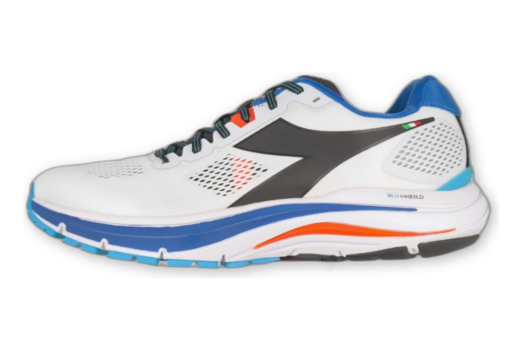 diadora mythos blushield 7 vortice mens white blue left side view v2