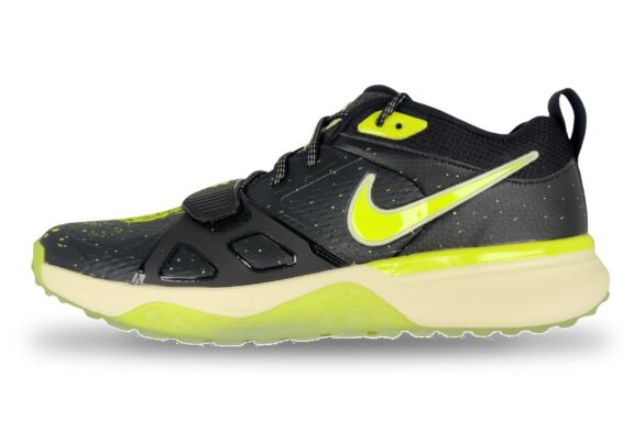 nike air zoom diamond elite turf mens black volt left 1