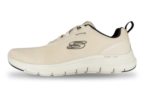 Skechers Flex-Lite Air-Cooled Memory Foam Men's Sneaker Natural / Black – Left Side View