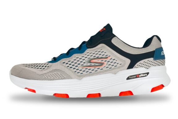 Skechers Go Run 7 Men's Running Shoe Grey / Navy / Blue – Left Side View