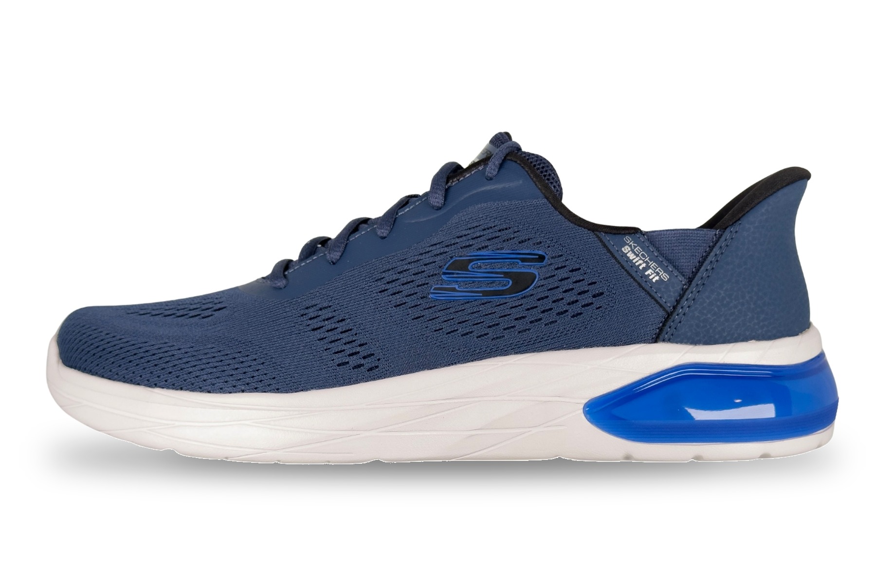 Skechers Swift Fit Men'S Sneaker – Navy Blue / Royal Blue 1 Skechers Swift Fit Men's Sneaker Navy Blue / Royal Blue – Left Side View