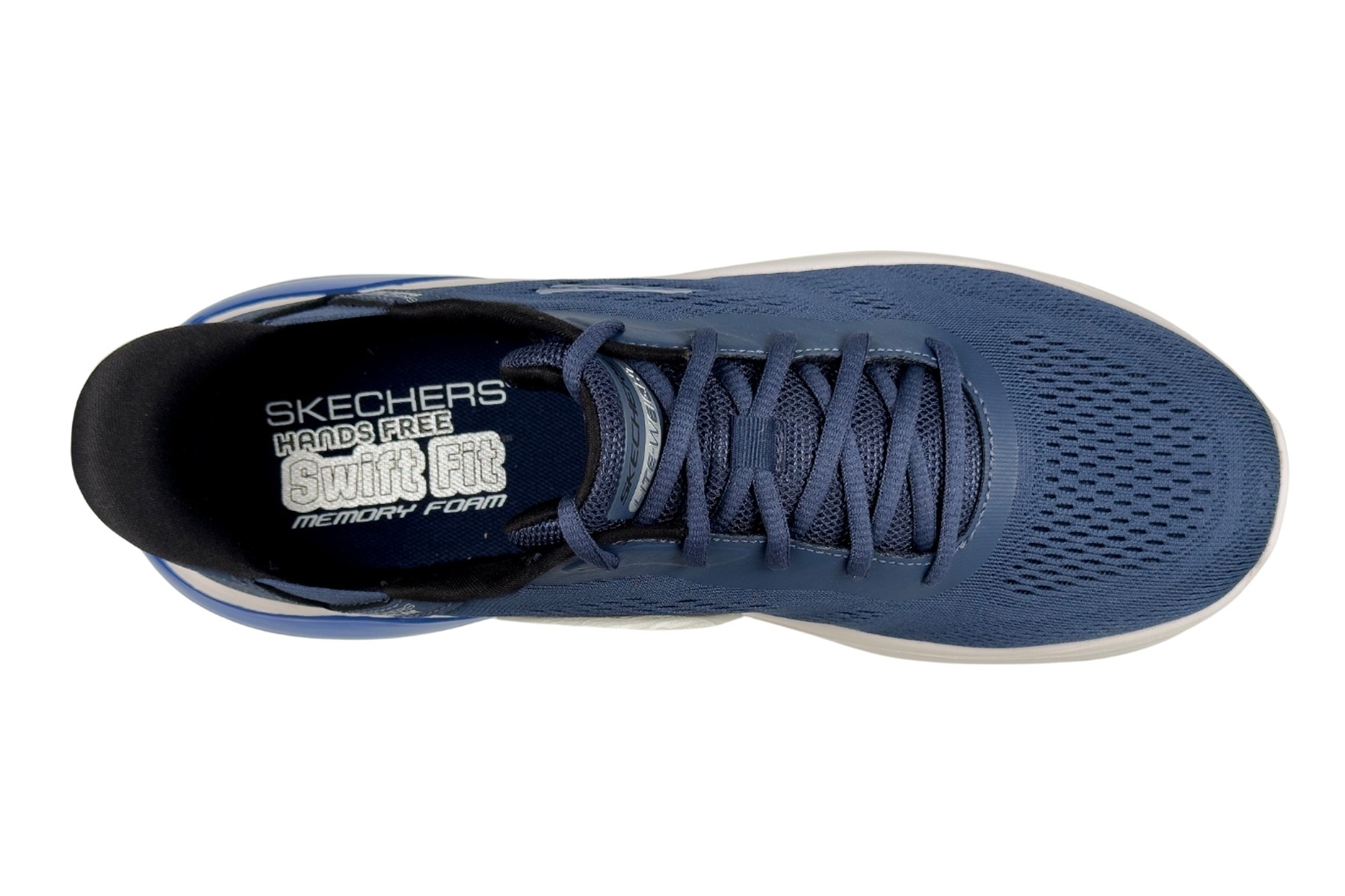Skechers Swift Fit Men'S Sneaker – Navy Blue / Royal Blue 5 Skechers Swift Fit Men's Sneaker Navy Blue / Royal Blue – Top Overhead View