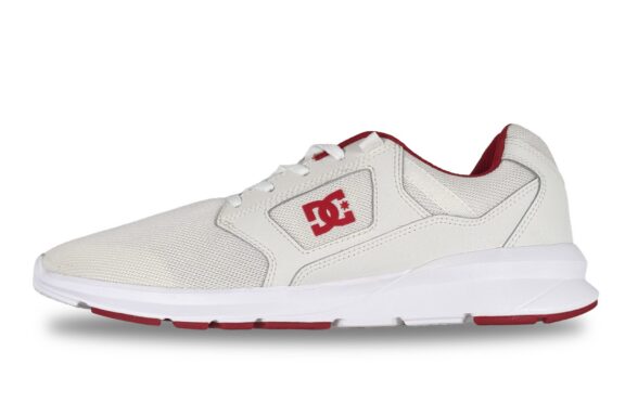 DC Mens Skyline Lightweight Sneaker Grey Red Left View