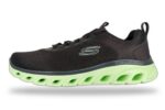 skechers glide step black green left v2