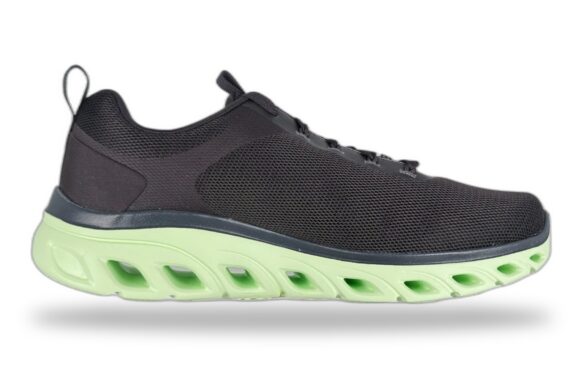 skechers glide step black green right v2