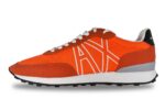 armani exchange brand logo sneakers orange left