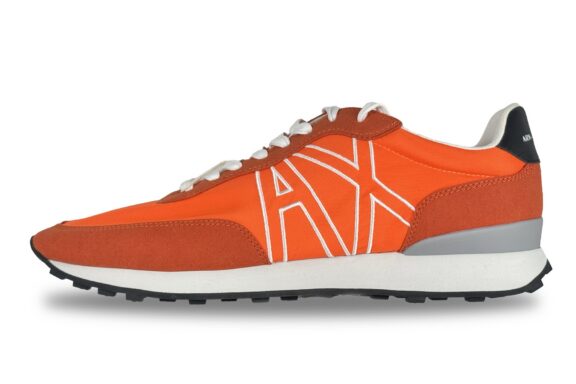 Armani Exchange Men's Brand Logo Sneakers Orange – Left Side View