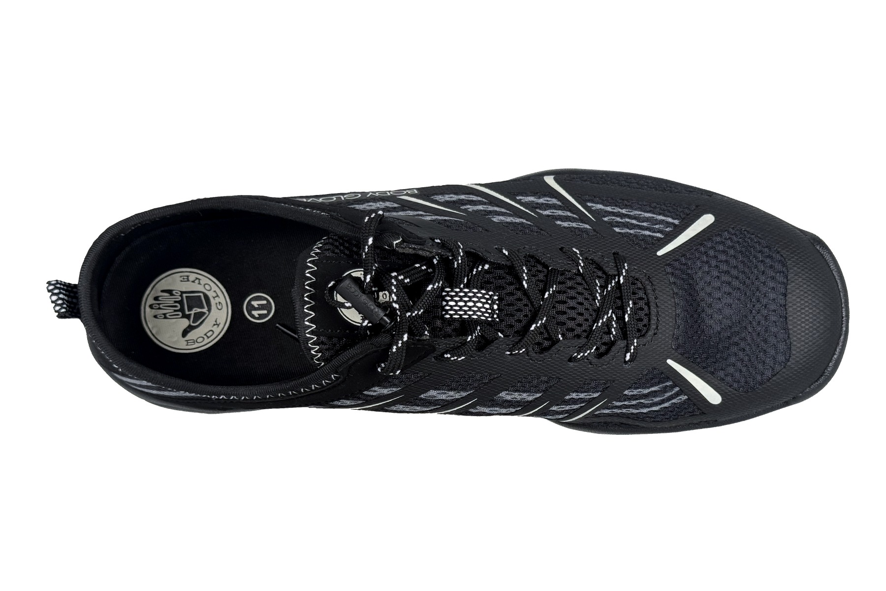 Body Glove Mens Dynamo Rapid 2.0 Water Shoes Black Grey 5 Body Glove Dynamo Rapid 2.0 Men's Water Shoe Black Grey – Top Overhead View