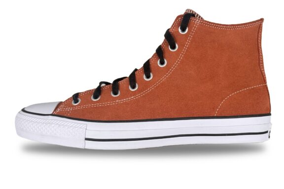 converse chuck taylor pro suede hi burnt orange left