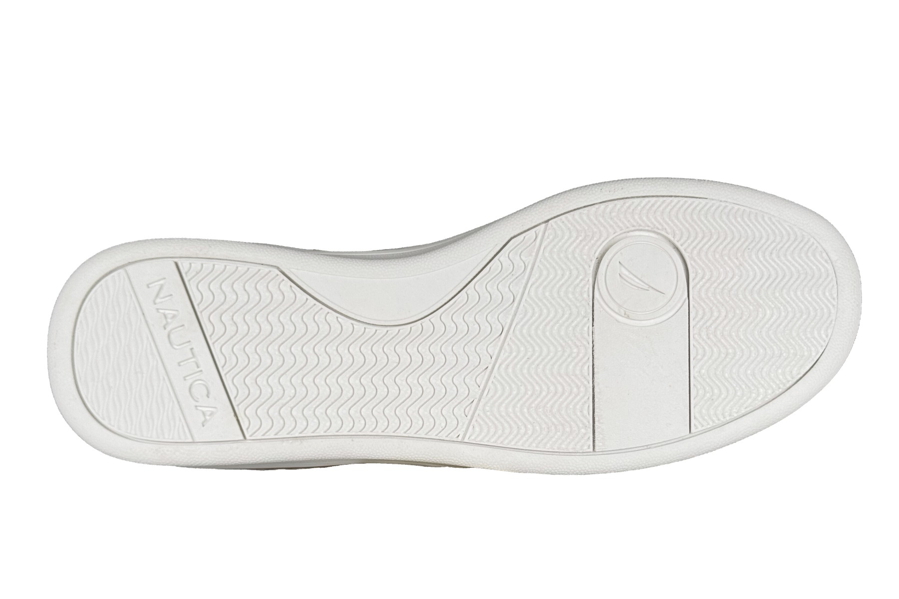 Nautica Hoyt Mens Classic Lace Up Casual Sneakers — White Grey Brown 6 Nautica Hoyt Mens Classic Lace Up Casual Sneakers white grey brown outsole bottom view