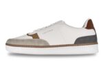 Nautica Hoyt Mens Classic Lace Up Casual Sneakers white grey brown left side view