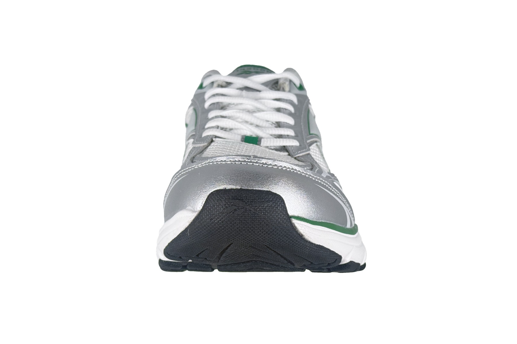 Reebok Mens Belwave Sneakers — White Silver Green 3 Reebok Mens Belwave Sneakers White Silver Green — front view