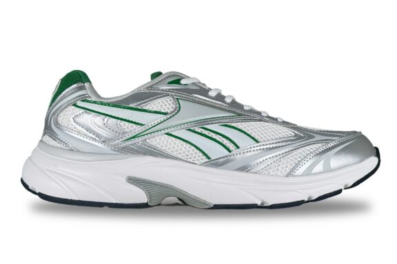 Reebok Mens Belwave Sneakers White Silver Green — right view