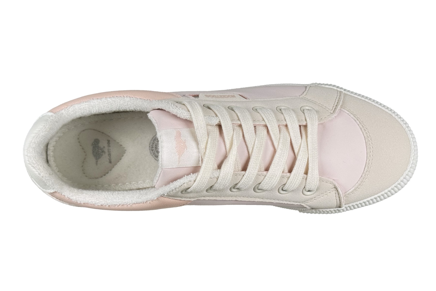Rocket Dog Womens Cheery Pale Low Profile Sneakers Pink White 5 Rocket Dog Cheery Pale Women's Low Profile Sneaker Pink White – Top Overhead View