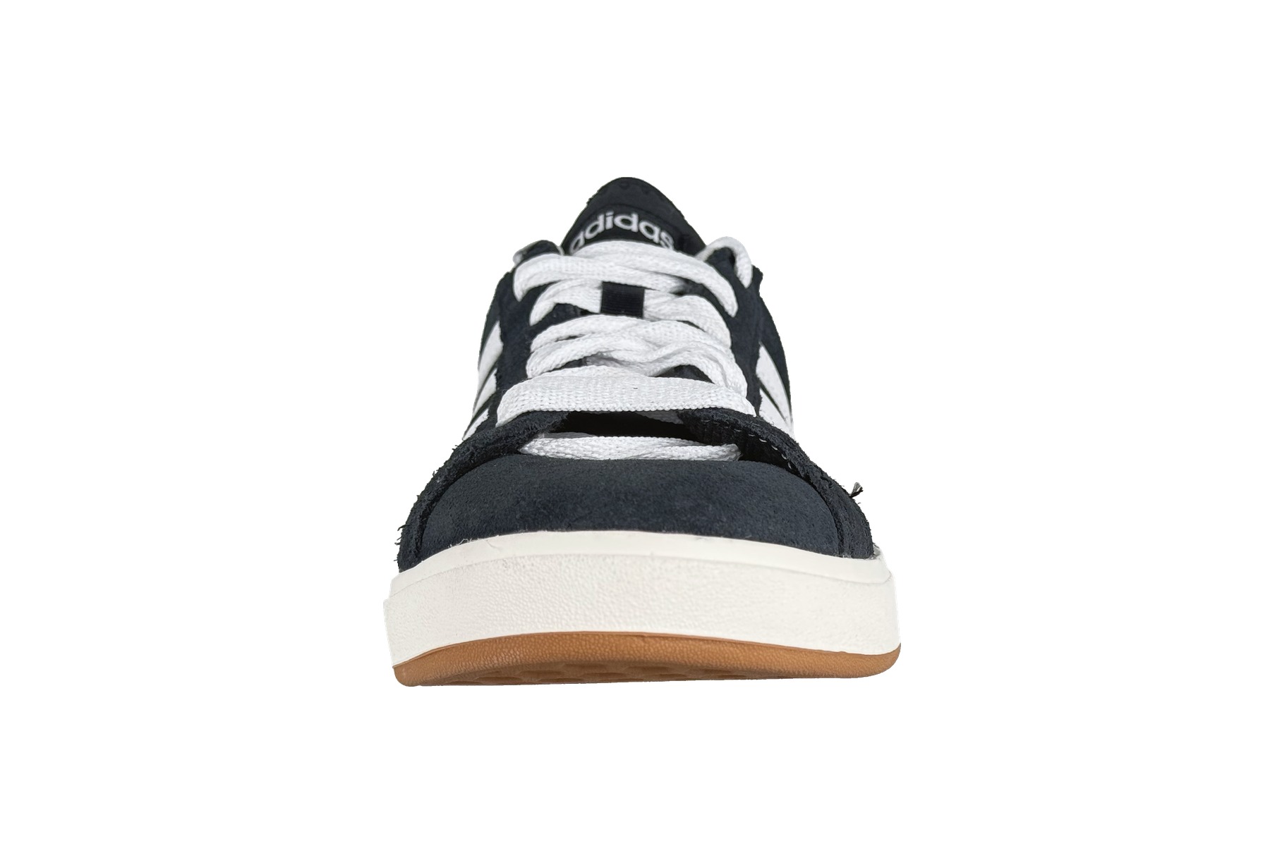 Adidas Grand Court Base 00 Men'S Sneaker – Black White Gum 3 Adidas Grand Court Base 00 Men's Sneaker Black White Gum – Front Toe View