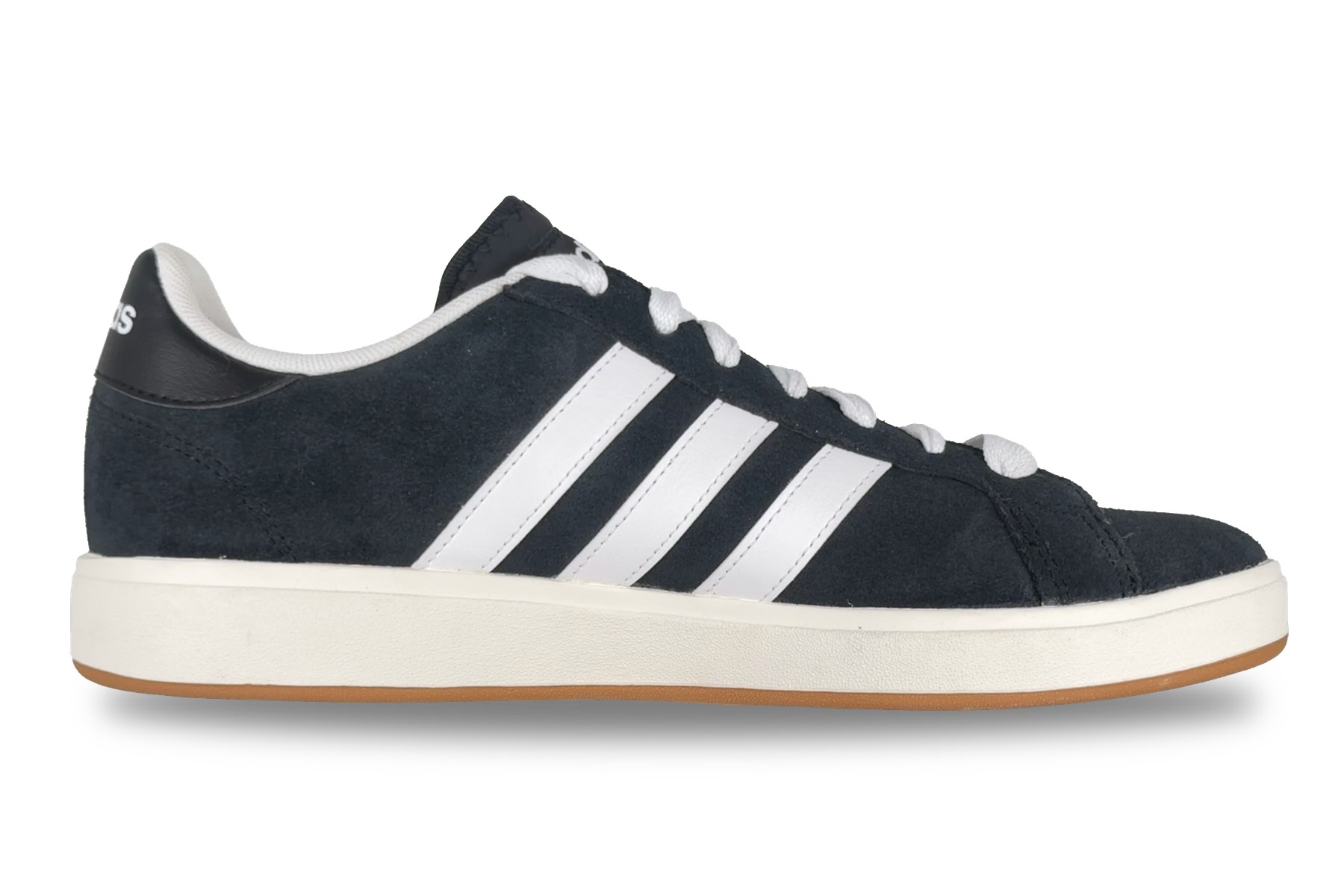 Adidas Grand Court Base 00 Men'S Sneaker – Black White Gum 2 Adidas Grand Court Base 00 Men's Sneaker Black White Gum – Right Side View
