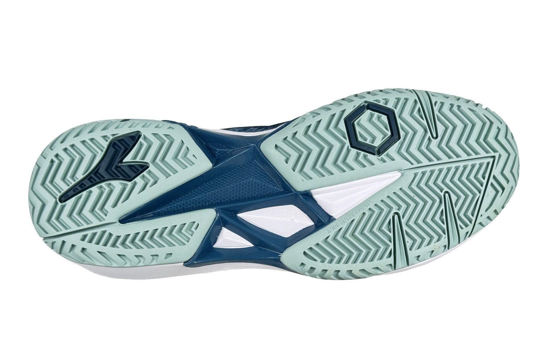Diadora Womens Speed Competition 7 Plus Ag Tennis Sneakers Blue Green 6 Diadora Speed Competition 7+ AG Women's Sneaker Blue / Green – Bottom Outsole View