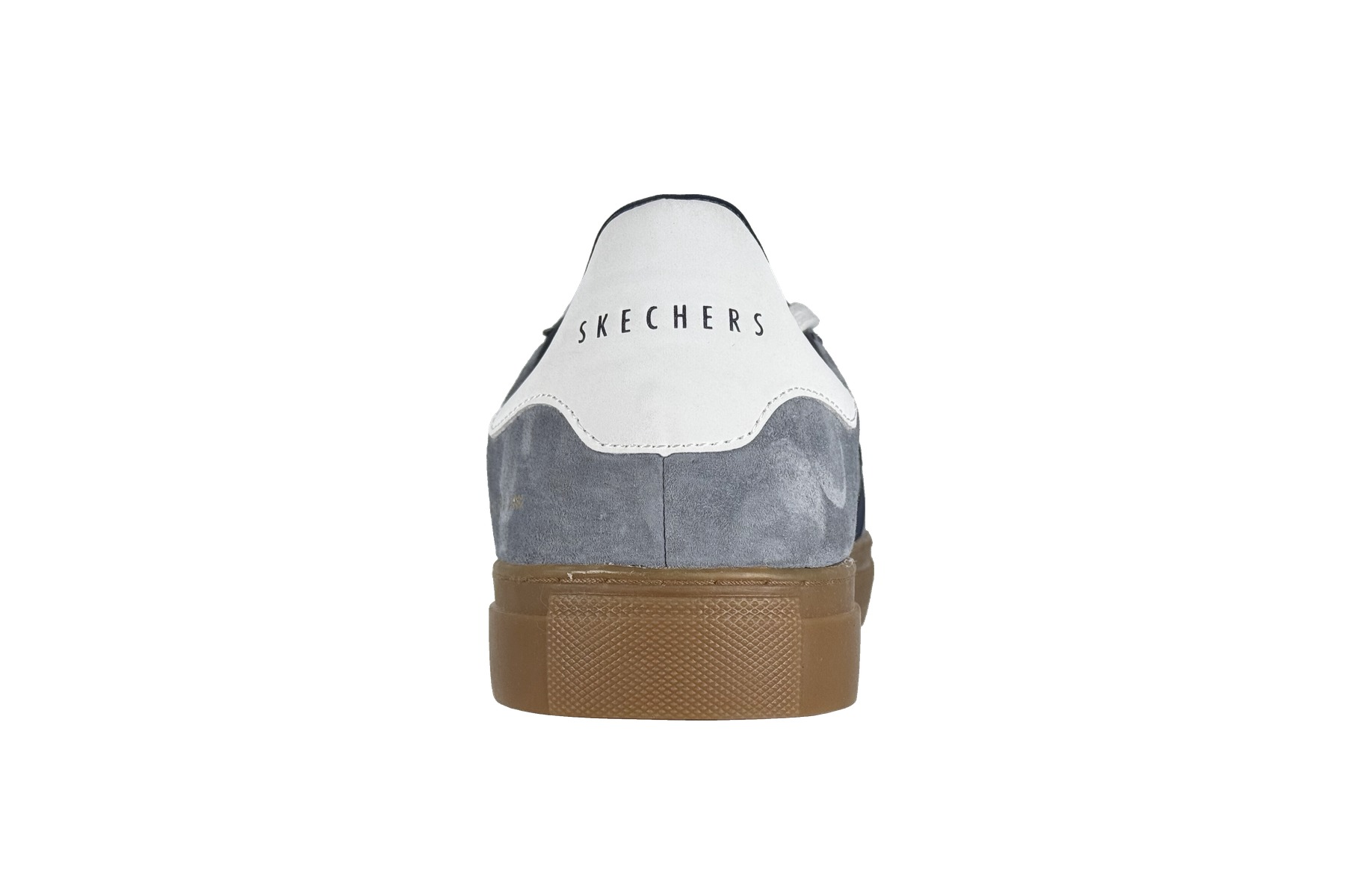 Skechers Mens Arch Fit Legend Romah Sneakers Blue Grey 4 Skechers Arch Fit Legend Romah Men's Sneaker Blue / Grey – Rear Heel View