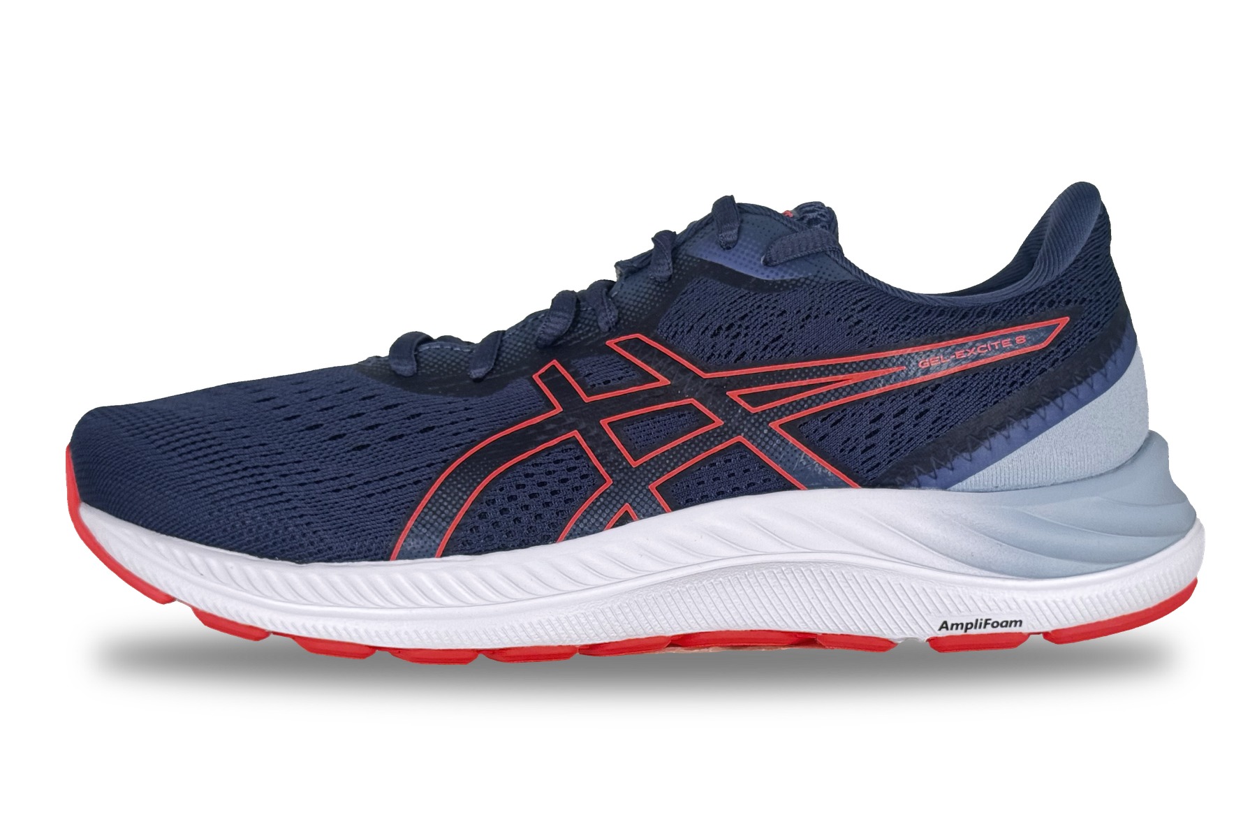 Asics Gel Excite 8 Women'S Sneaker – Thunder Blue / Blazing Coral 1 Asics Gel Excite 8 Women's Sneaker Thunder Blue / Blazing Coral – Left Side View