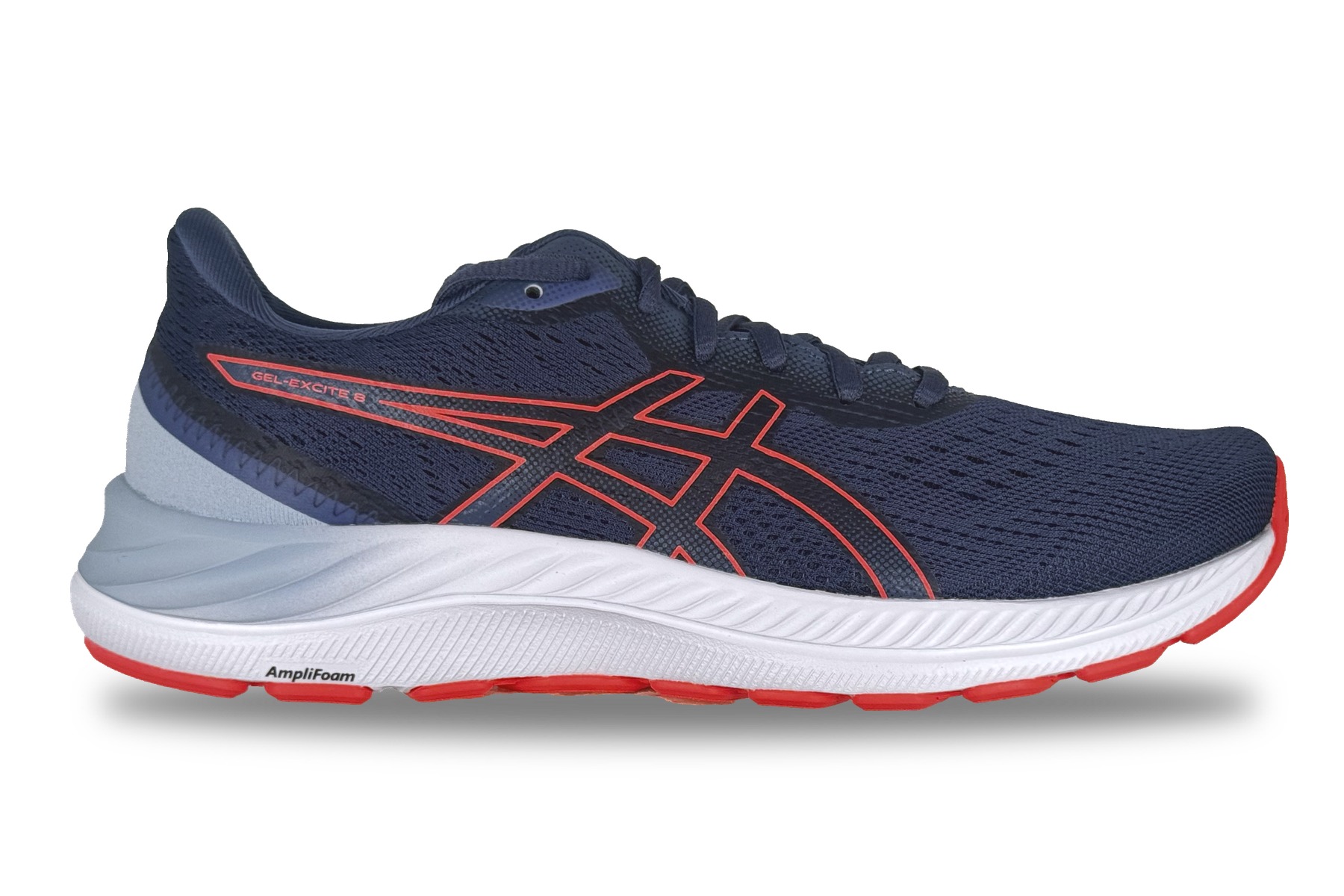 Asics Gel Excite 8 Women'S Sneaker – Thunder Blue / Blazing Coral 2 Asics Gel Excite 8 Women's Sneaker Thunder Blue / Blazing Coral – Right Side View