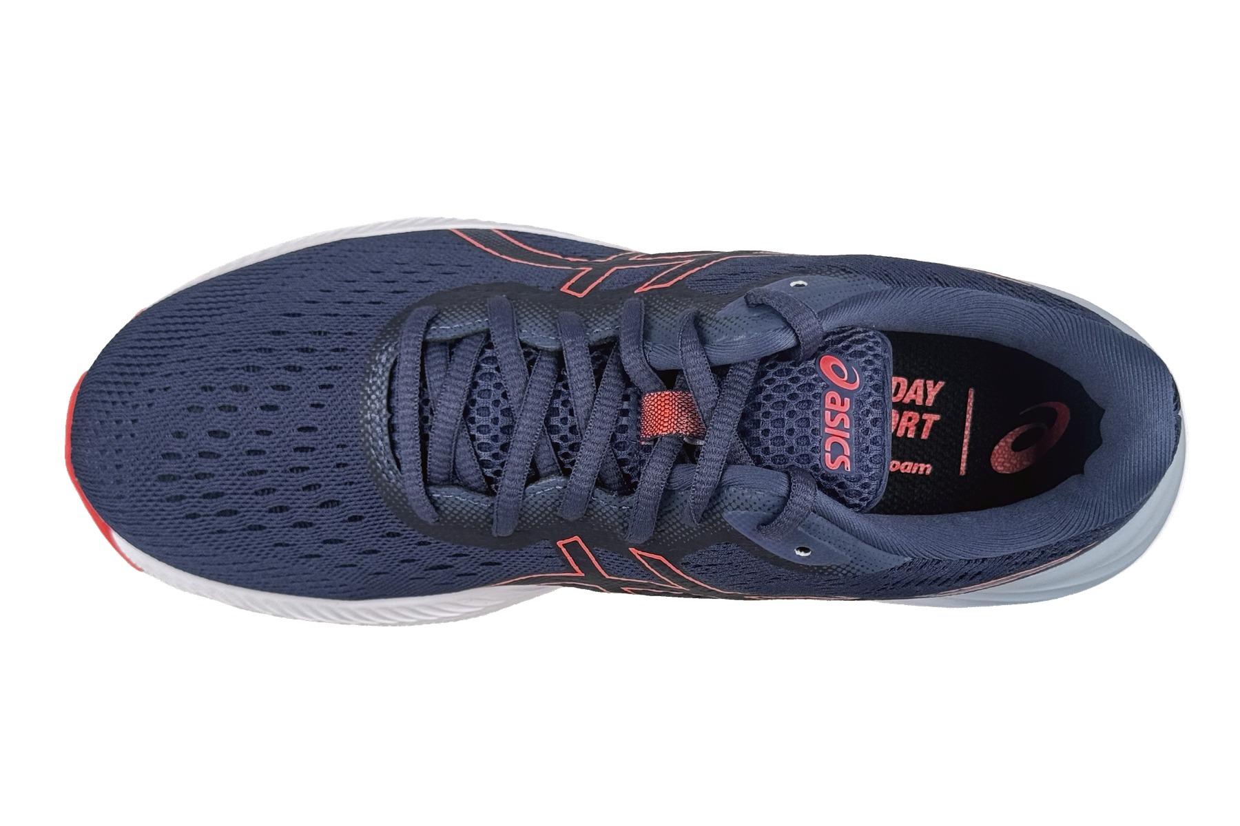 Asics Gel Excite 8 Women'S Sneaker – Thunder Blue / Blazing Coral 5 Asics Gel Excite 8 Women's Sneaker Thunder Blue / Blazing Coral – Top Overhead View
