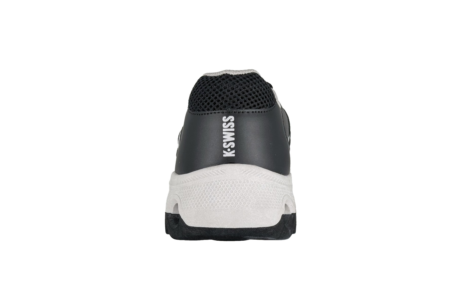 K-Swiss Tubes Lightweight Men'S Sneaker – Black Gray 4 K-Swiss Tubes Lightweight Men's Sneaker Black White – Rear Heel View