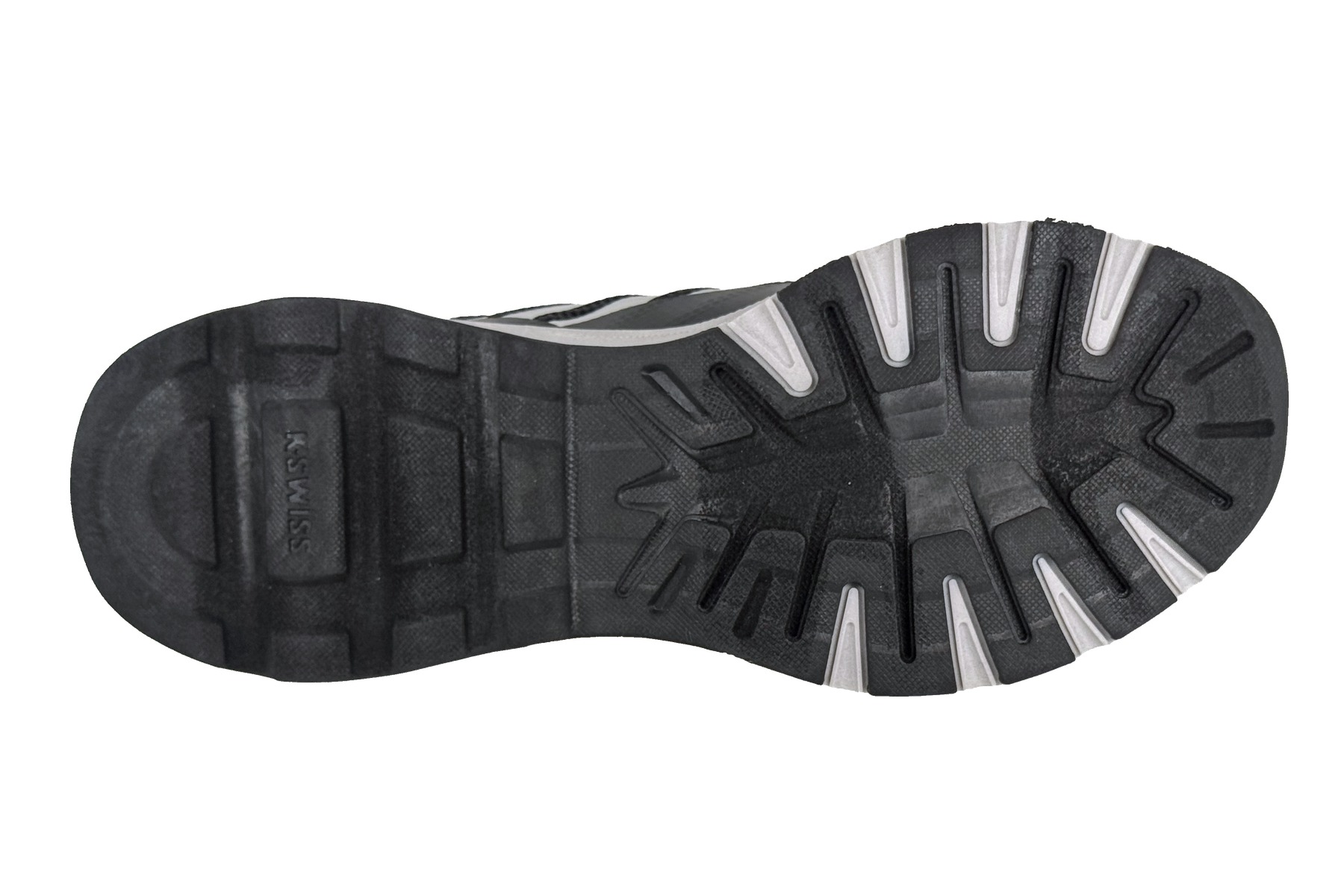 K-Swiss Tubes Lightweight Men'S Sneaker – Black Gray 6 K-Swiss Tubes Lightweight Men's Sneaker Black White – Bottom Outsole View