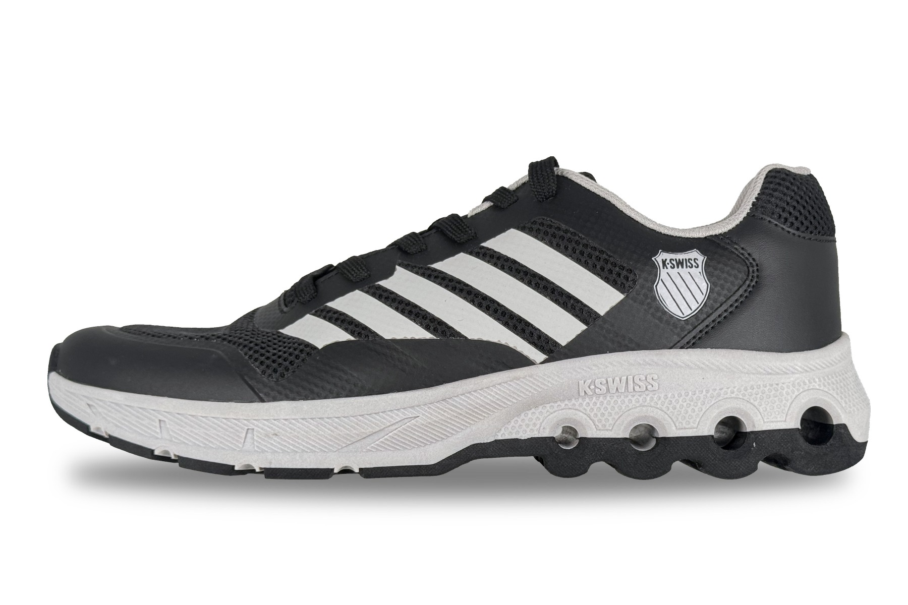 K-Swiss Tubes Lightweight Men'S Sneaker – Black Gray 1 K-Swiss Tubes Lightweight Men's Sneaker Black White – Left Side View