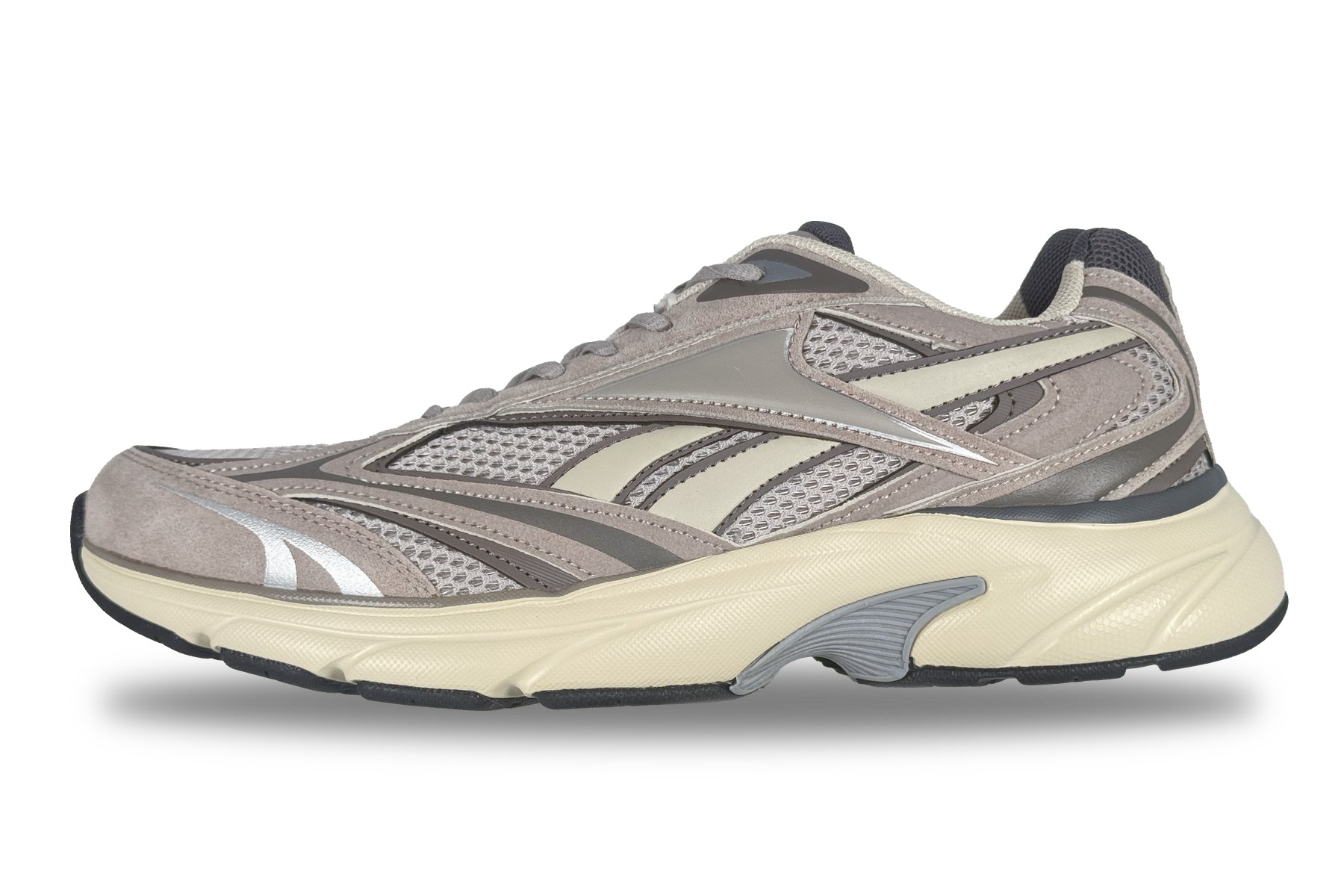 Reebok Belwave Men'S Training Sneaker – Grey / Beige / White 1 Reebok Belwave Men's Sneaker Grey / Beige / White – Left Side View