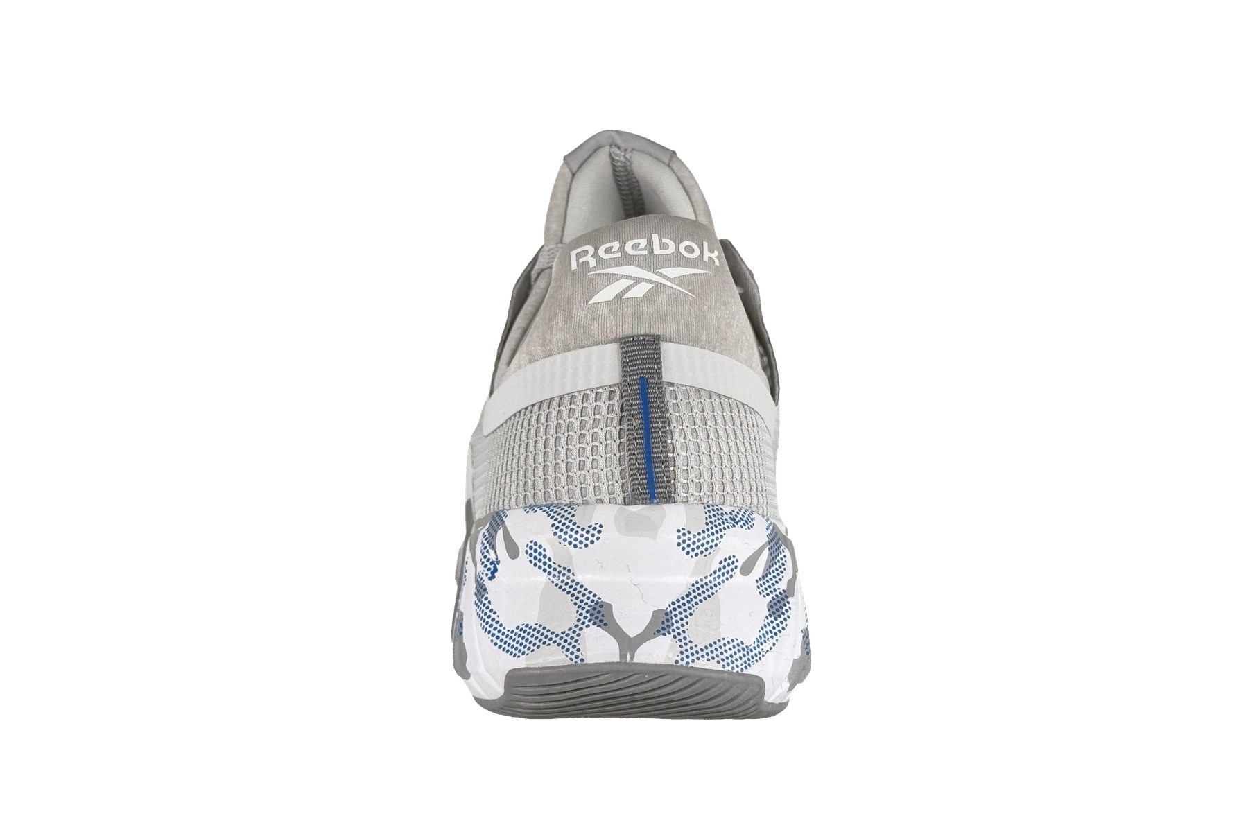 Reebok Flash Film Galaxy 5 Men'S Training Sneaker – Light Grey / Blue 4 Reebok Flash Film Galaxy 5 Men's Sneaker Light Grey / Blue / White – Rear Heel View