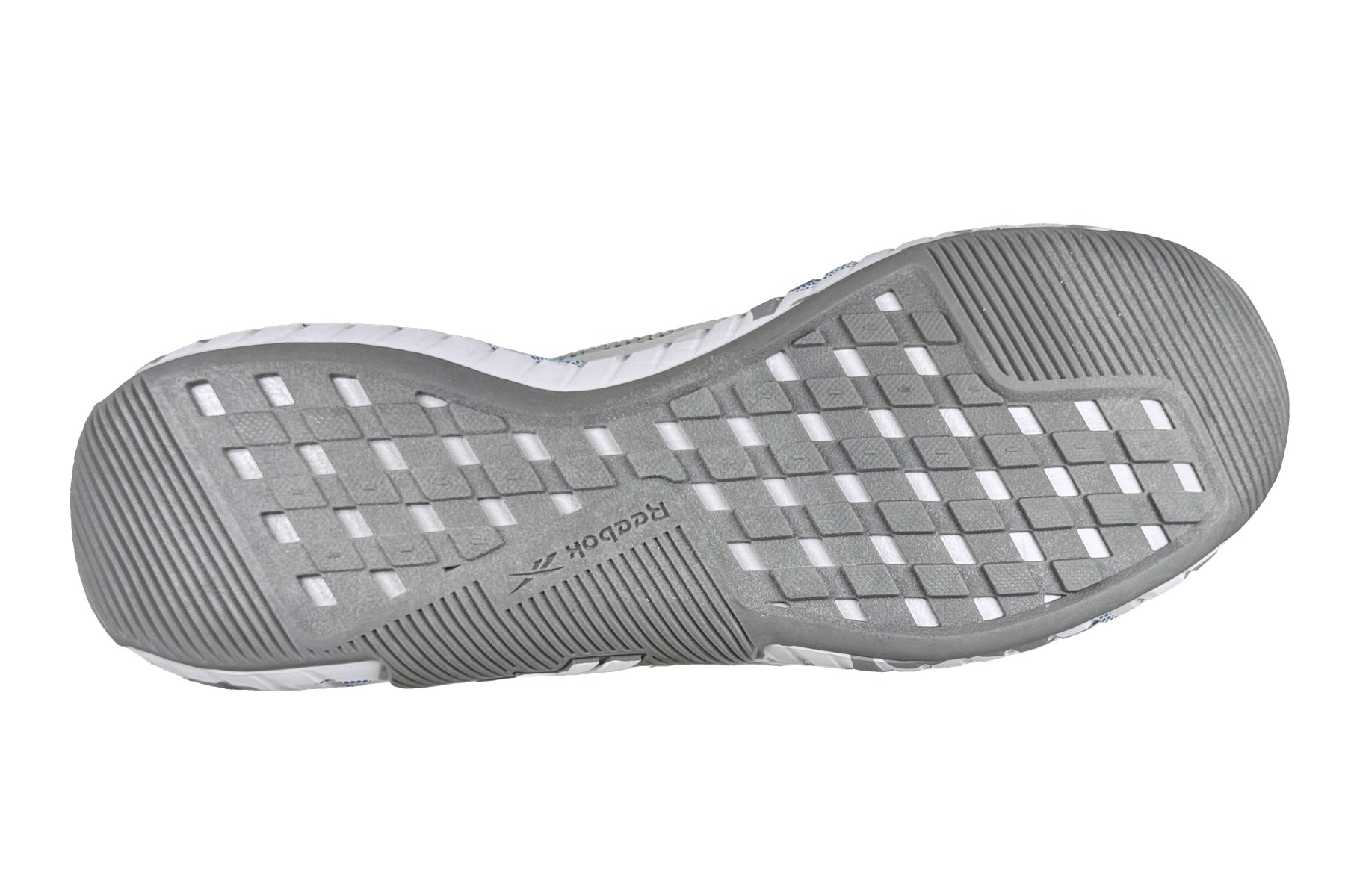 Reebok Flash Film Galaxy 5 Men'S Training Sneaker – Light Grey / Blue 6 Reebok Flash Film Galaxy 5 Men's Sneaker Light Grey / Blue / White – Bottom Outsole View