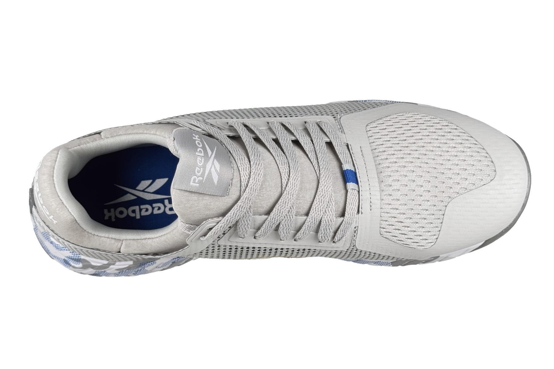 Reebok Flash Film Galaxy 5 Men'S Training Sneaker – Light Grey / Blue 5 Reebok Flash Film Galaxy 5 Men's Sneaker Light Grey / Blue / White – Top Overhead View
