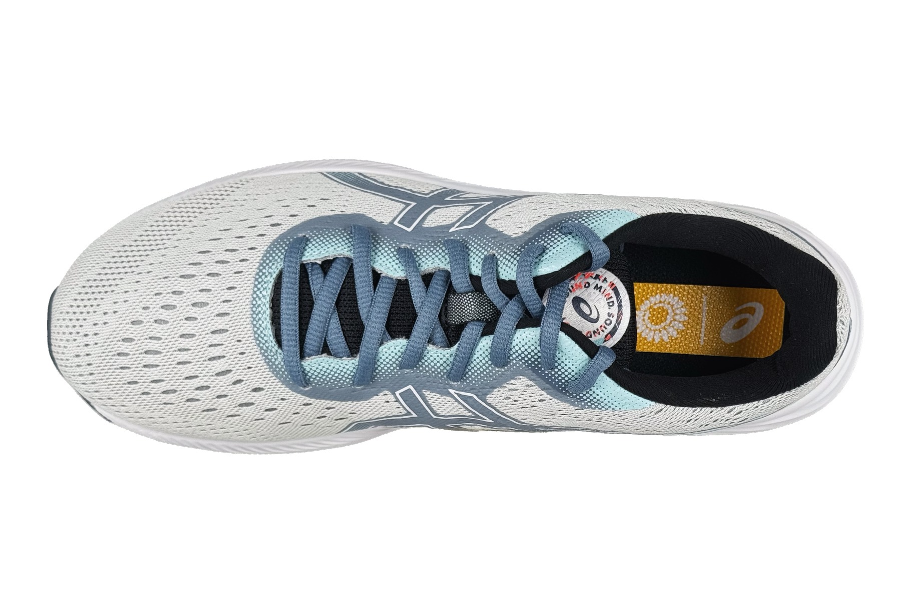 Asics Gel Excite 8 Running Sneaker – Glacier Grey / Thunder Blue 5 Asics Gel Excite 8 Running Sneaker Glacier Grey / Thunder Blue – Top Overhead View