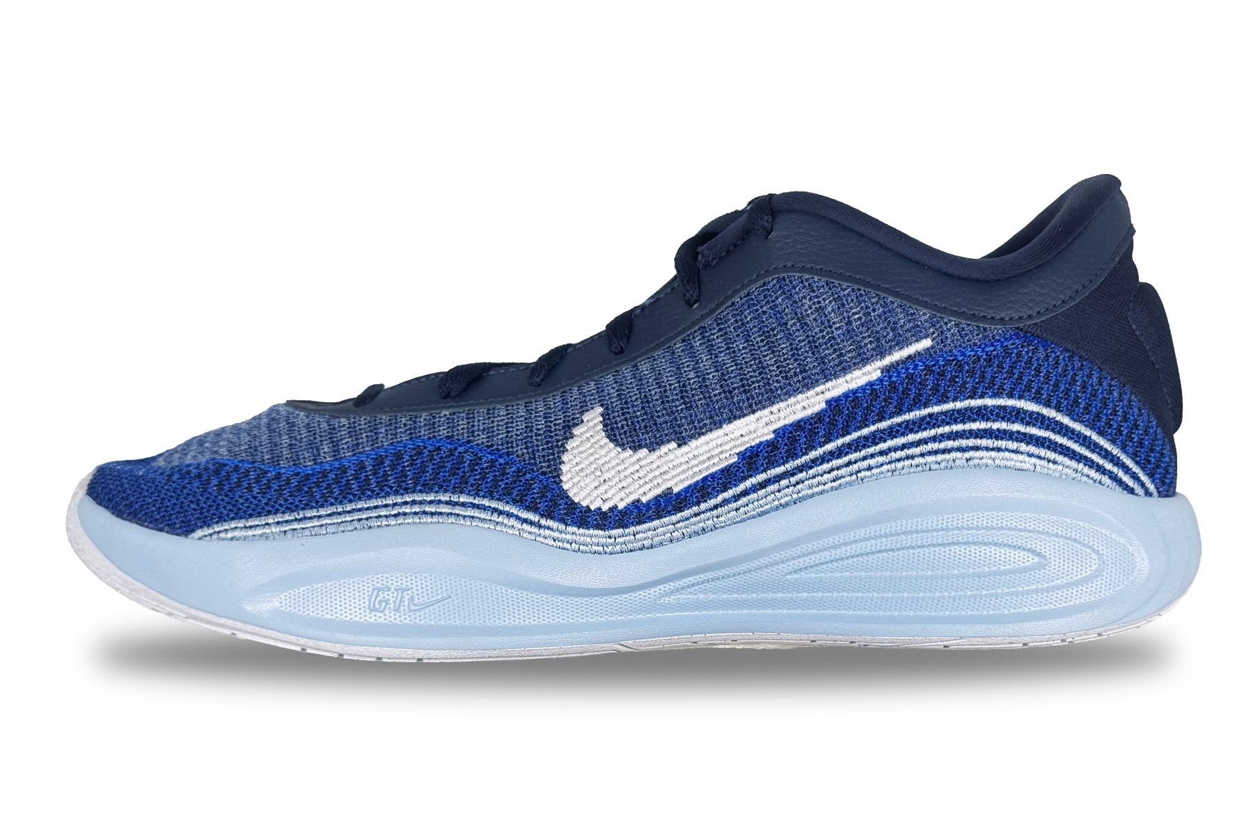 Nike Gt Hustle Academy Men'S Basketball Sneaker – Midnight Navy / Royal Blue 1 Nike GT Hustle Academy Men's Basketball Sneaker Midnight Navy / Royal Blue – Left Side View