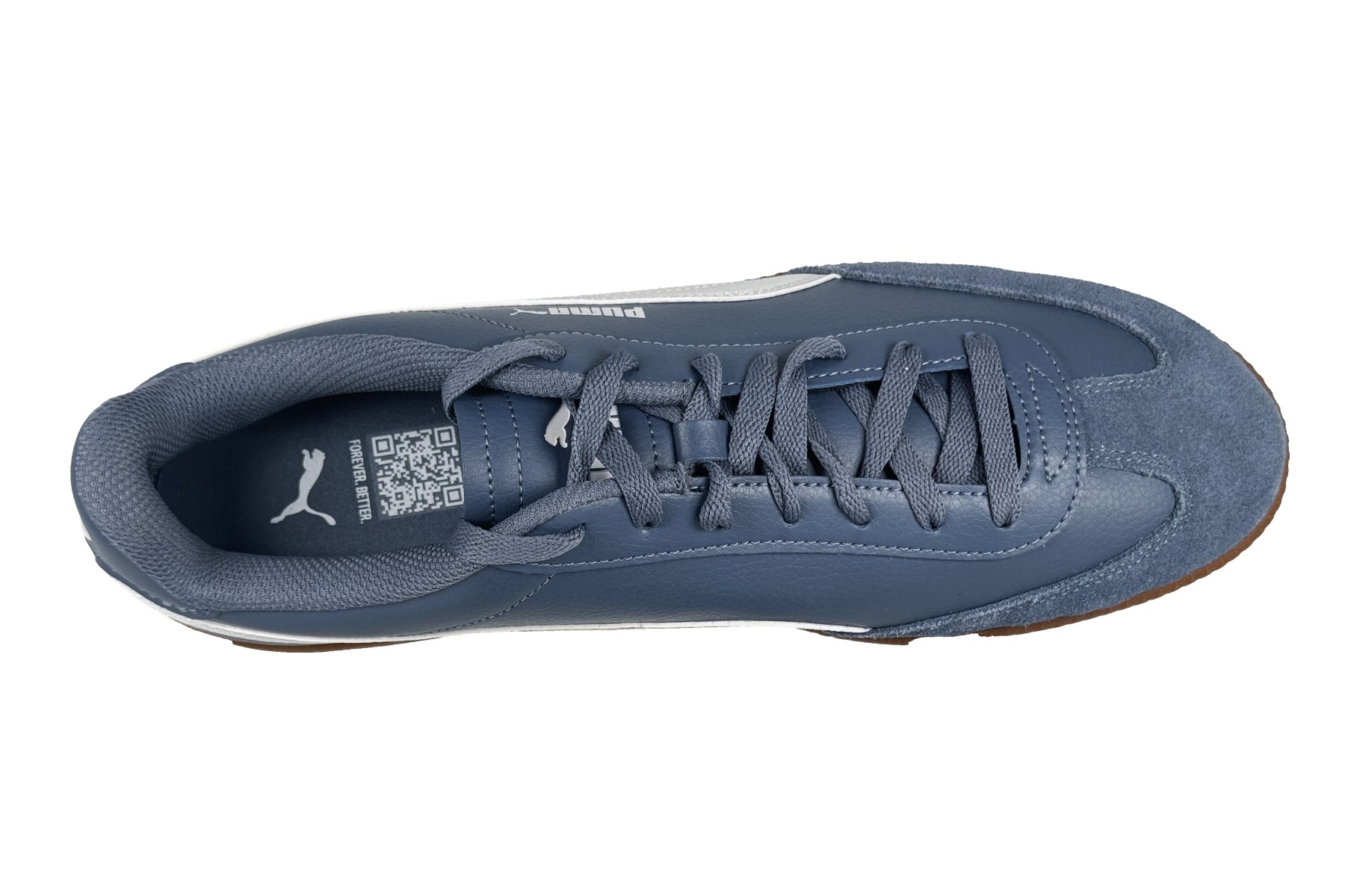 Puma Club Ii Era Men'S Sneaker – Steel Blue / White / Gum 5 Puma Club II Era Men's Sneaker Steel Blue / White / Gum – Top Overhead View